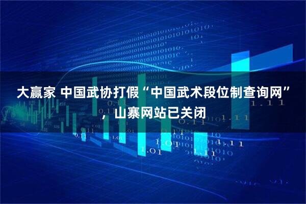 大赢家 中国武协打假“中国武术段位制查询网”，山寨网站已关闭